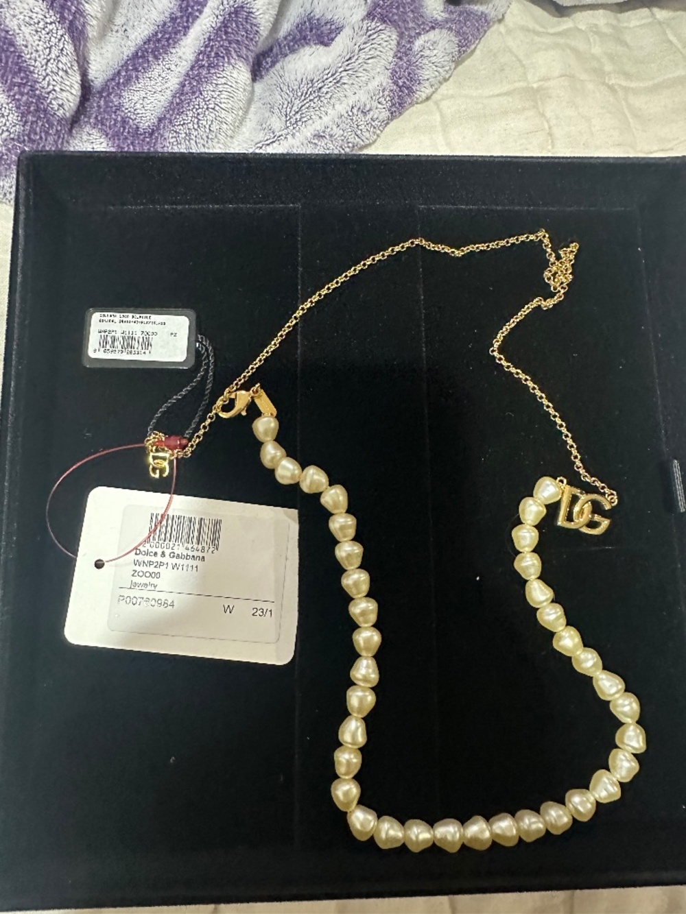 Dolce & Gabbana necklace with pearls and DG logo NEW WITH TAGS! Retails 925.00!